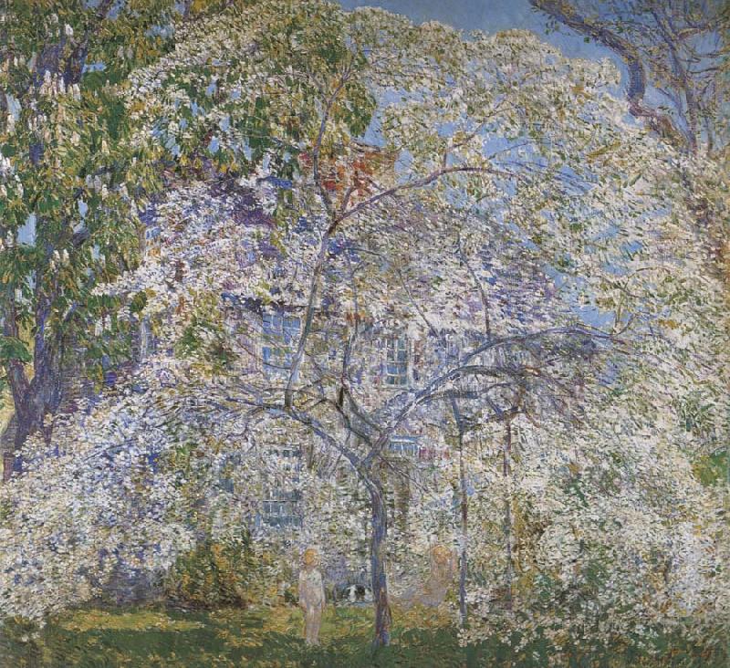 Childe Hassam Spring,The Dogwood Tree oil painting image